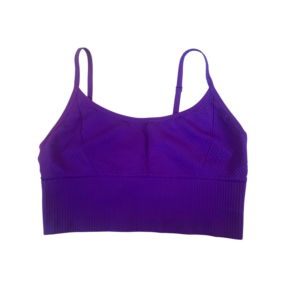 PINK‎ Active Purple Ribbed Sports Bra Adjustable Straps Large